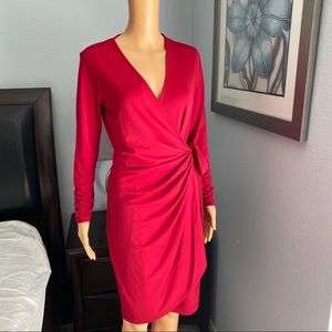 *NEW* Lark & Ro Long Sleeve Red Wrap Dress, Small